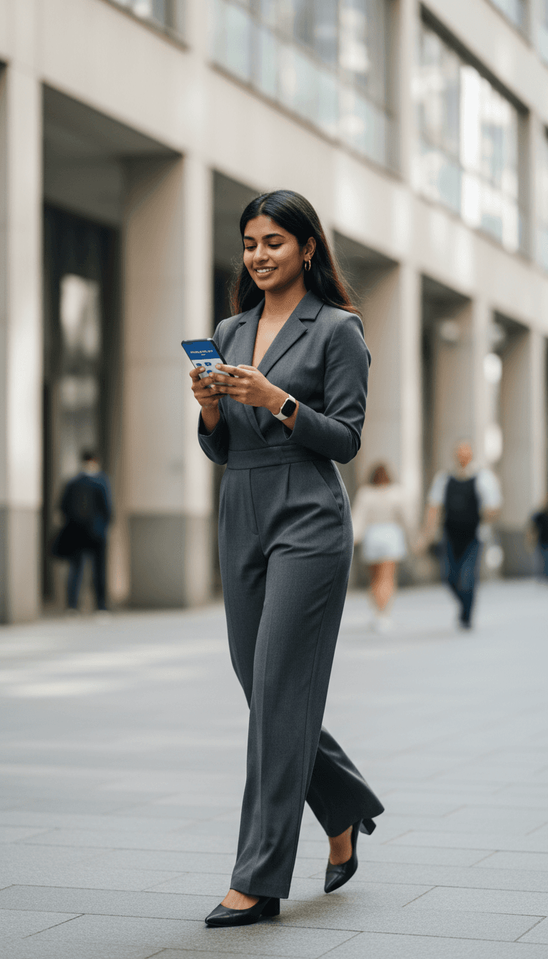 Person making a phone call while walking outside