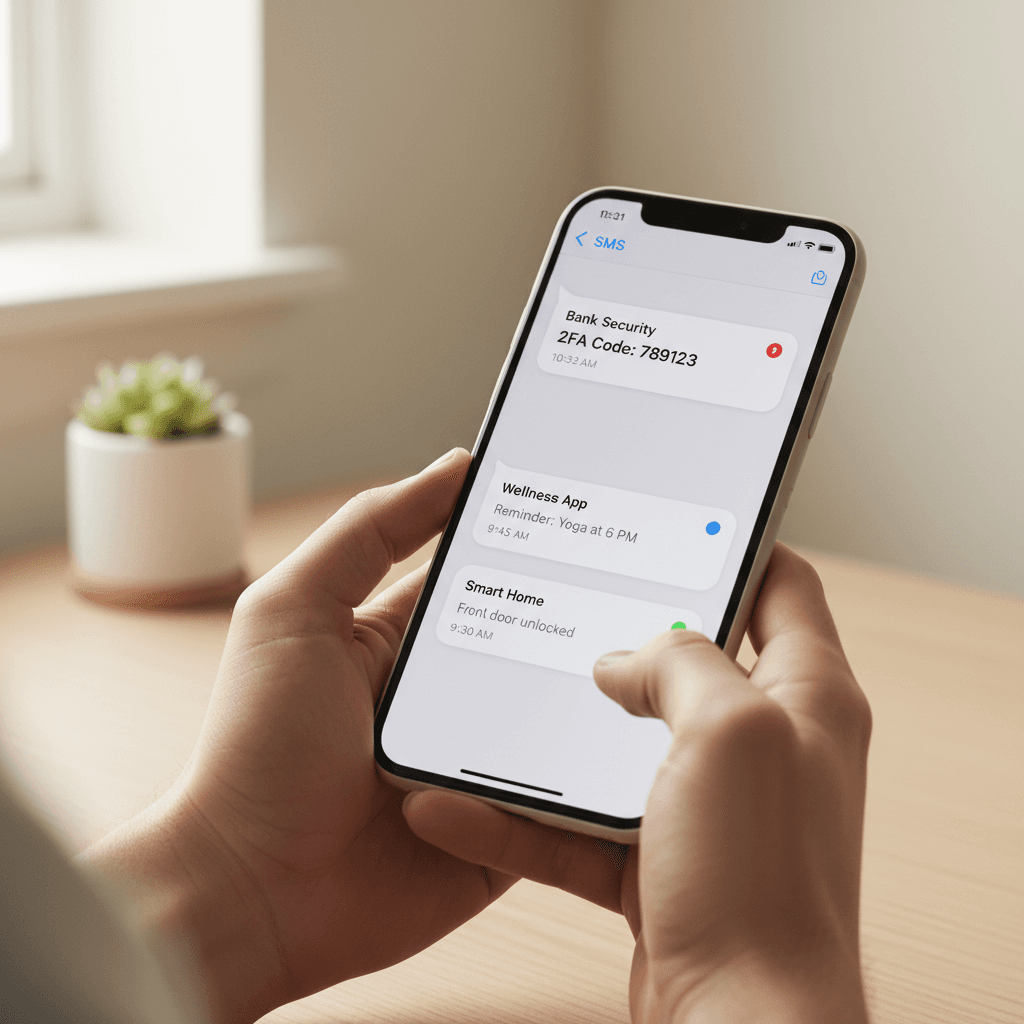Smartphone displaying a resume document and a text message